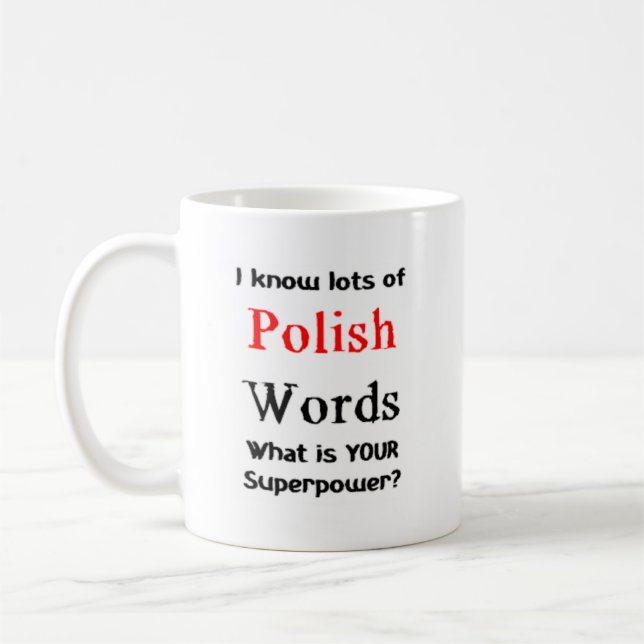 polish words coffee mug (Left)