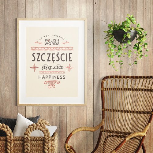Polish Words Happiness Poster