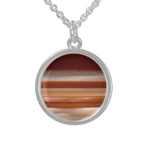 Polished Agate Mineral Rock Nature Photography on Sterling Silver Necklace
