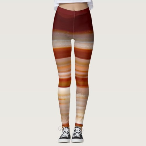 Polished Agate Slice Photo Leggings