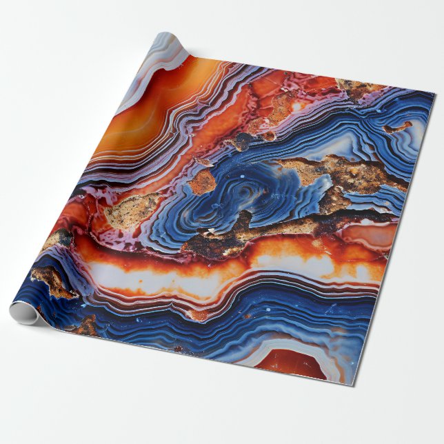 Polished Agate Wrapping Paper (Unrolled)
