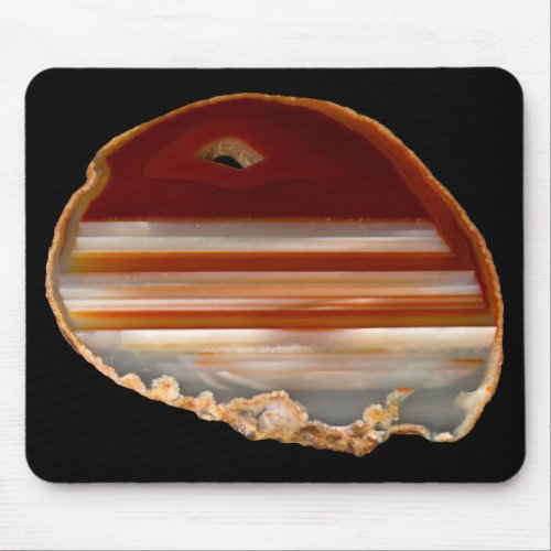 Polished Banded Agate Slice Mineral Rock Photo Mouse Pad