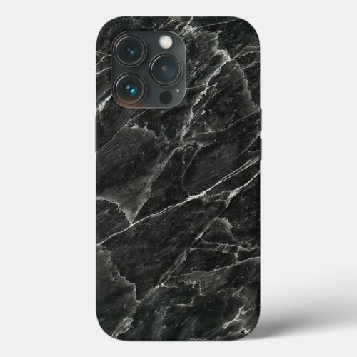 Polished Black Marble Slab iPhone 13 Pro Case