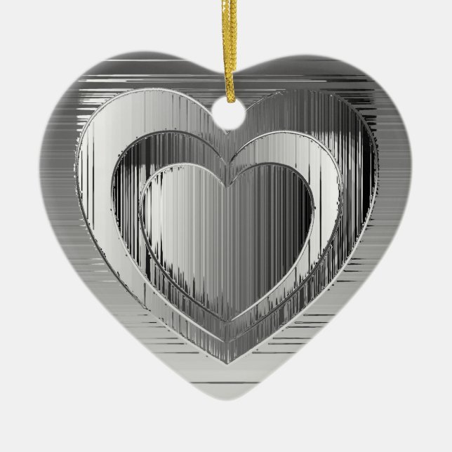 Polished chrome hearts ceramic ornament (Front)