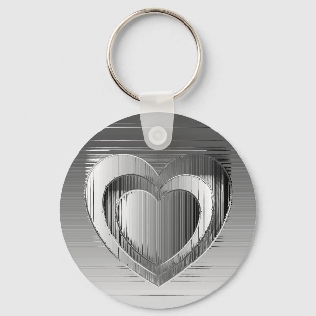 Polished chrome hearts keychain (Front)