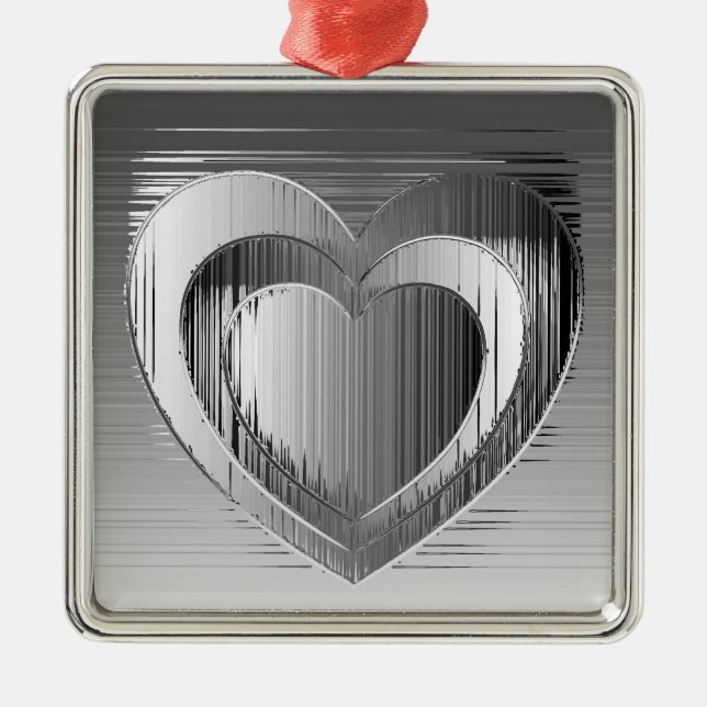 Polished chrome hearts metal ornament (Front)