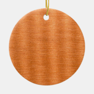 Polished Copper Wavy Texture Background Ceramic Ornament