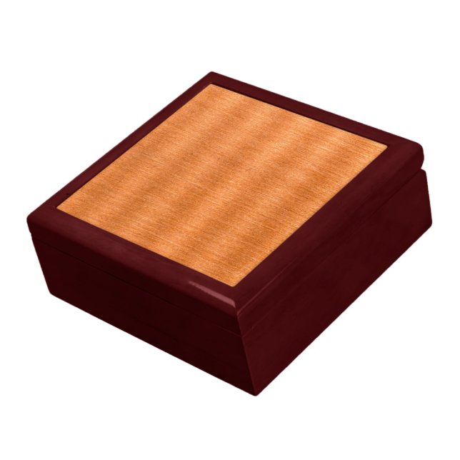 Polished Copper Wavy Texture Background Jewelry Box (Side)