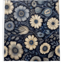 Polished Floral Metamorphosis |Indigo Watercolor A