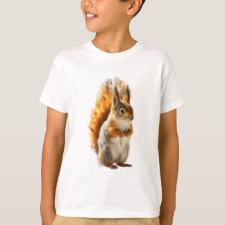 Polished Fluffy Red Squirrel Character Kids T-Shirt