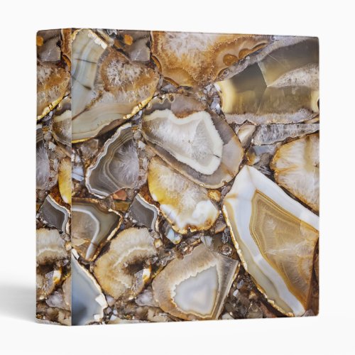 Polished Geode Stones 3 Ring Binder