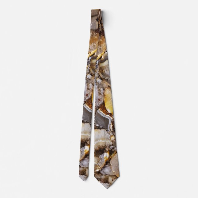 Polished Geode Stones Neck Tie (Back)