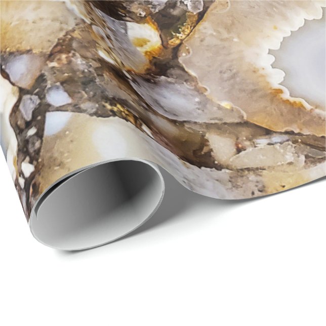 Polished Geode Stones Wrapping Paper (Roll Corner)