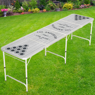 Polished Gray Wooden Boards Vintage Seaside Family Beer Pong Table