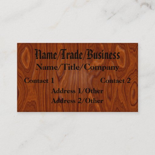 Customizable Polished Hardwood Business Card