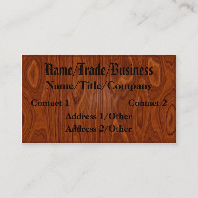 Polished Hardwood Business Card (Front)