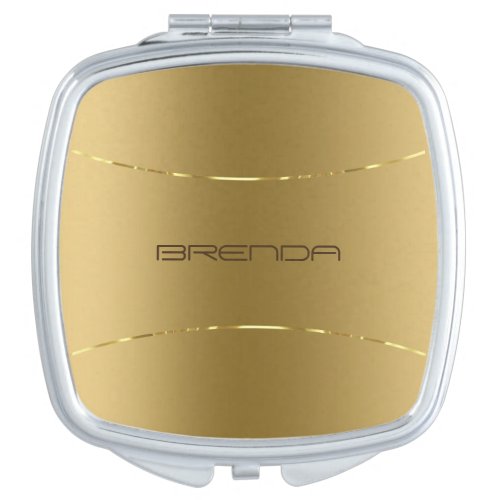 Polished metallic gold with shiny gold accents compact mirror