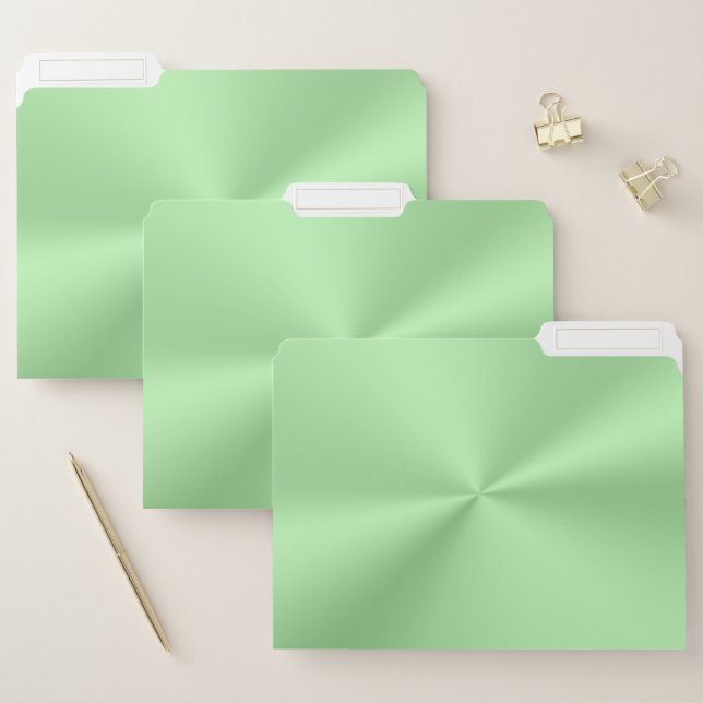 Polished minty-green metallic effect file folder (Set)