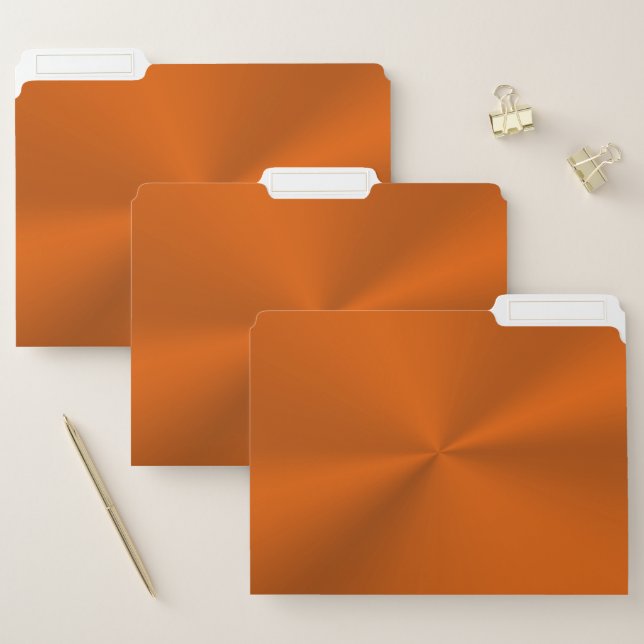 Polished orange chrome look file folder (Set)