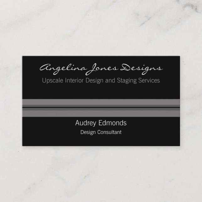 Polished Professional Business Card, Gray Business Card (Front)