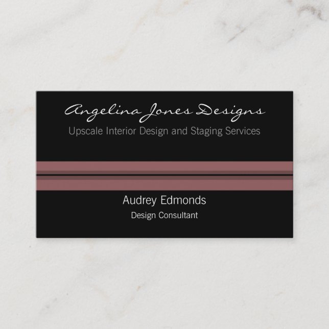 Polished Professional Business Card, Soft Mauve Card (Front)