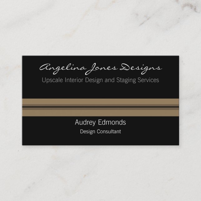 Polished Professional Business Card, Tan Card (Front)