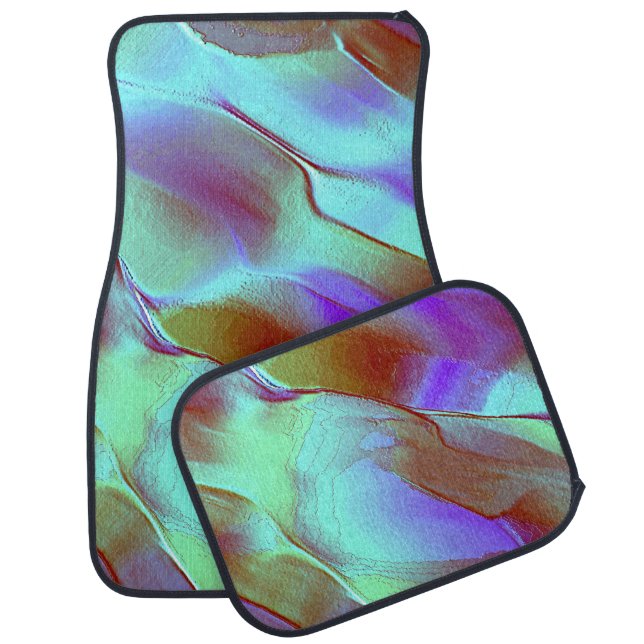 Polished rock in chrome purple car floor mat (Set)
