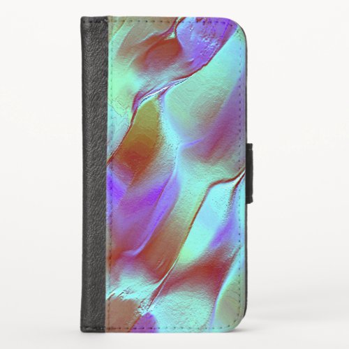 Polished rock in chrome purple iPhone x wallet case