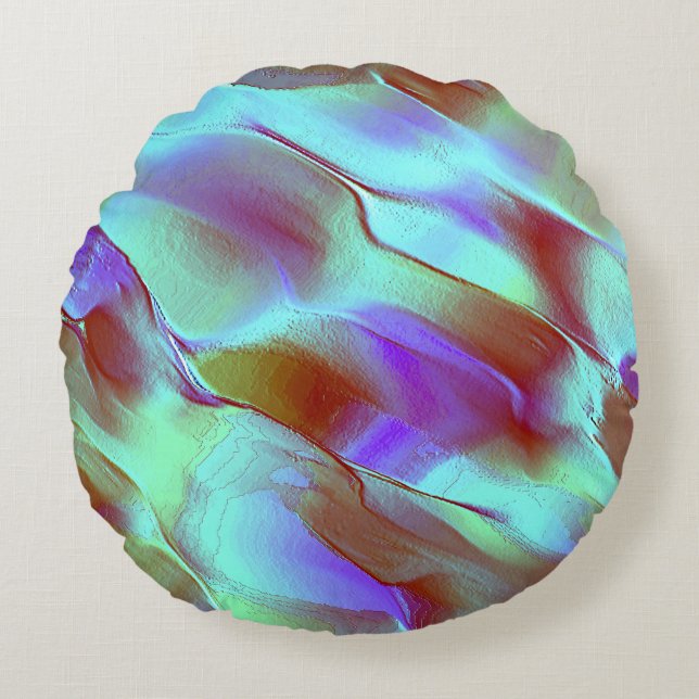 Polished rock in chrome purple round pillow (Front)