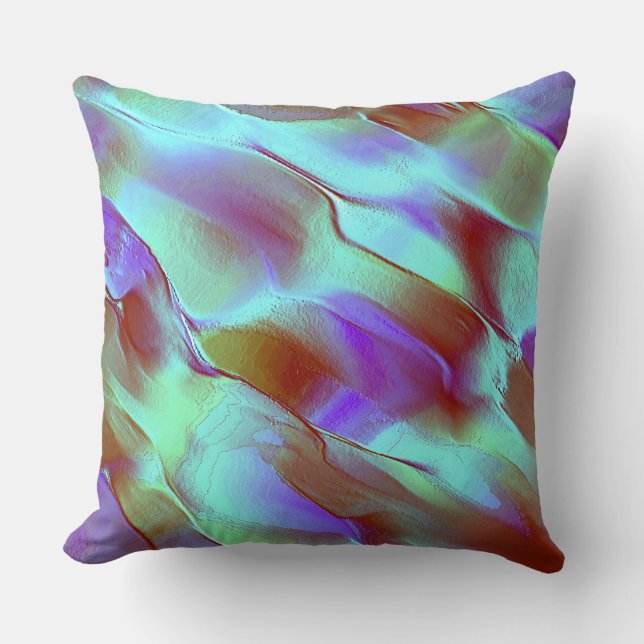Polished rock in chrome purple throw pillow (Front)