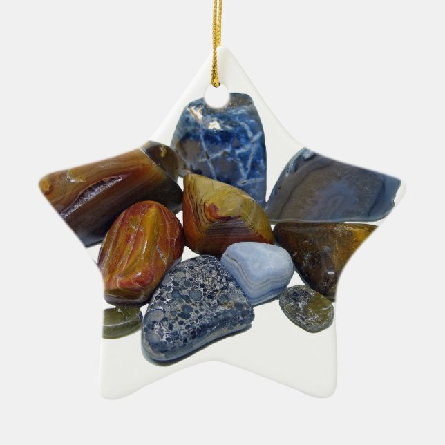 Polished Rocks Ceramic Ornament (Front)