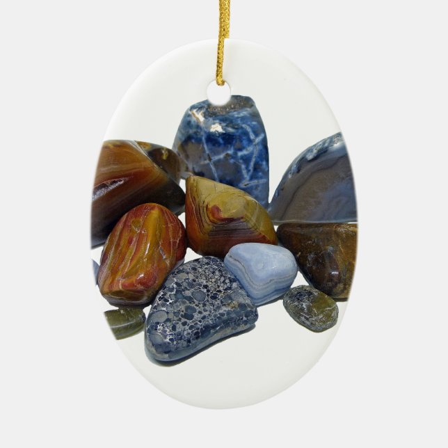 Polished Rocks Ceramic Ornament (Front)