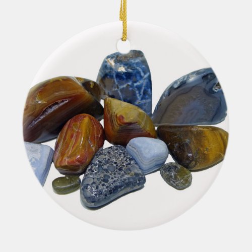 Polished Rocks Ceramic Ornament