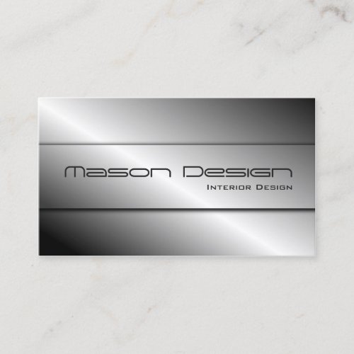 Polished Silver Modern Design Business Card