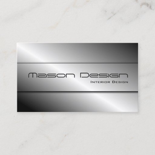 Customizable Polished Silver Modern Design Business Card