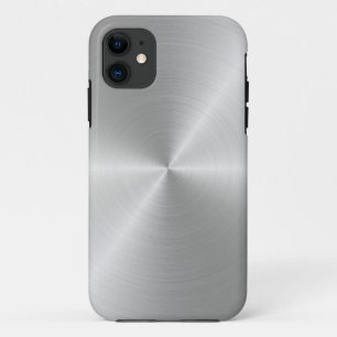 Polished Silver Radial Metallic   Custom iPhone 11 Case