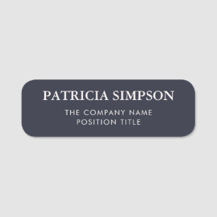 Polished Slate Blue Minimal Corporate Theme Name Tag