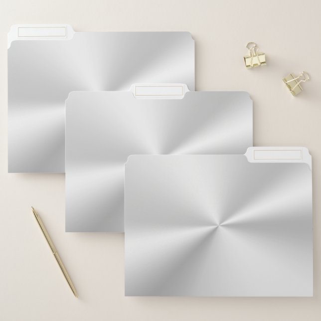 Polished steel metallic effect file folder (Set)