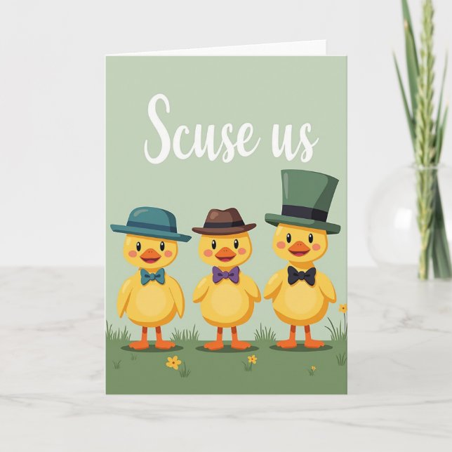 Polite Bird Friends Greeting Card (Front)
