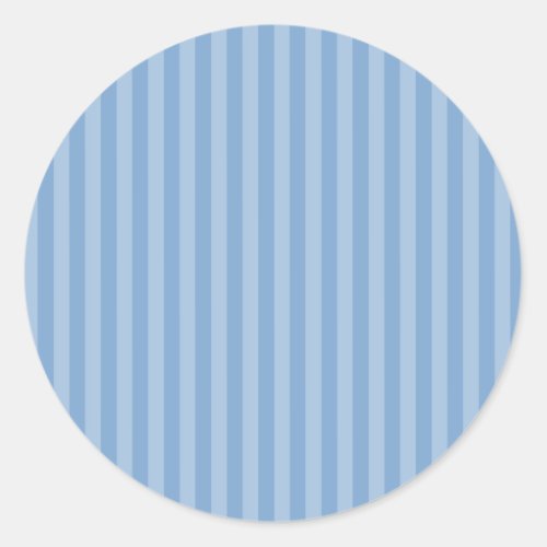 Polite Light Blue Monochrome Vertical Stripes Classic Round Sticker