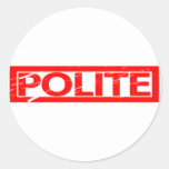Polite Stamp Classic Round Sticker
