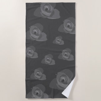 Polite Transparent Modern White Rose Art Beach Towel