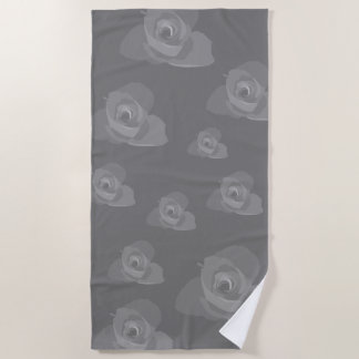 Polite Transparent Modern White Rose Art Beach Towel