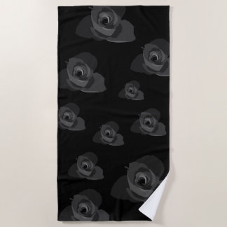 Polite Transparent Modern White Rose Art Beach Towel