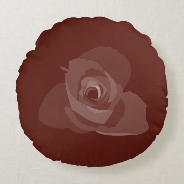 Polite Transparent Modern White Rose Art Round Pillow (Front)