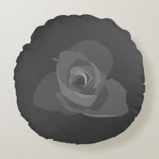 Polite Transparent Modern White Rose Art Round Pillow