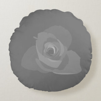 Polite Transparent Modern White Rose Art Round Pillow