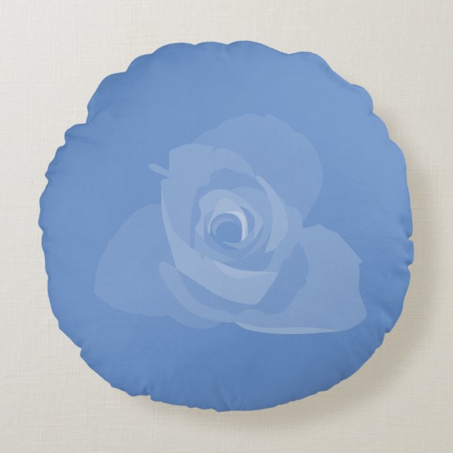 Polite Transparent Modern White Rose Art Round Pillow (Front)