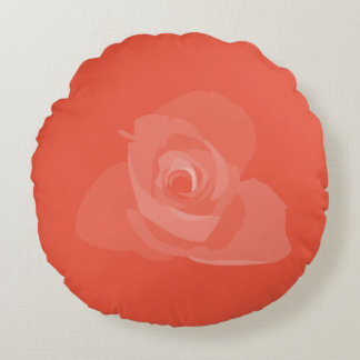 Polite Transparent Modern White Rose Art Round Pillow