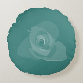 Polite Transparent Modern White Rose Art Round Pillow